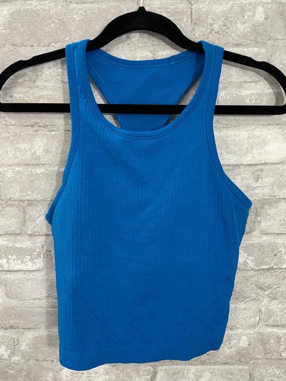 Blue Ribbed Tank Top - Women